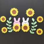 ひまわり　うさぎ　アルバム飾り　