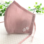 【再販】🌻夏マスク 高島ちぢみ(くすみピンク)×薄地コットンローン生地(ピンク)