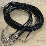 BK 60cm 5本セット PU 革紐風ネックレス  ブラック