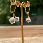 宝石質クリスタルAAA  ダイスカット　フレンチフックピアス/イヤリング   