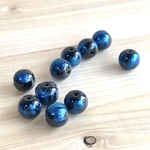 ガラス　ビーズ　10ｍｍ ディープブルー　10個　　