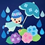 6月 梅雨の壁面飾り★あじさいの妖精さん