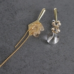 SALE❗️天然石　さざれ　クリアビーズ　アシンメトリー　ピアス