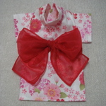 小型犬用　ハンドメイド　花＆蝶々柄浴衣　　