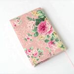 文庫本ブックカバー　ロココ調薔薇　ピンク