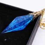 ネックレス　レジン　クリスタル　ライトブルー　グリーンパウダー