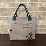 Mini Nylon Bag with Olive pattern / Gray beige オリーブ柄ミニナイロンバッグ/グレーベージュ