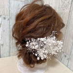 ［50追加再販］7本　シンプルかわいい＊かすみ草♡ 　かすみ草　ドライフラワー　プリザーブドフラワー　ヘアパーツ　ヘッドドレス　ホワイト　ウェディング　ちょい足し