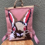emykumaco様専用☆手編みオーダーメイドリュック  [ウサギ うさぎ 兎 ペット デザイン 愛犬 うちの子 こども 女の子 プレゼント]