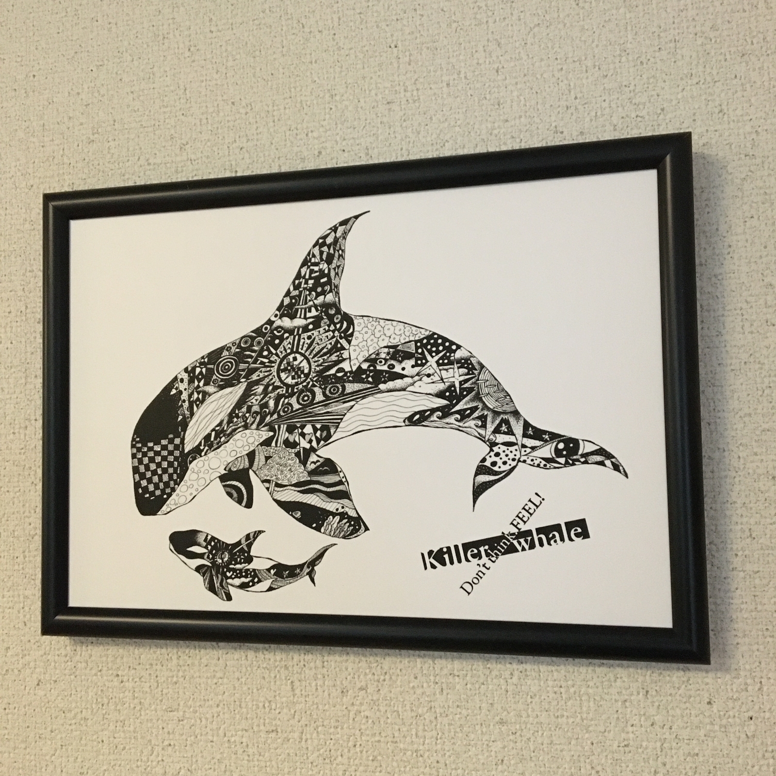 Killer Whale Ver 3 アートイラスト モノトーンポスター B4 A3 Minne 日本最大級のハンドメイド 手作り通販サイト