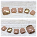 再販2♡ No.177 ピンクベージュミラーネイル　フットネイル
