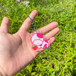 牛さんのアクリルキーホルダー(ピンク)