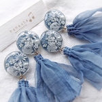 ふんわりタッセル＊dusty blue