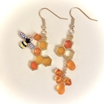 ミツバチ＊はちみつAタイプ＊ピアス(イヤリング)