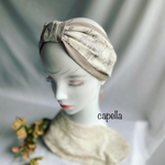 ⭐️capella⭐️ 小鳥さん見っけ♪アイリッシュグレー国産リネンのリボン風ターバンcapellaオリジナル