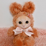 うさぎの着ぐるみ　茶トラ猫ちゃん　トラ猫　テディキャット　羊毛フェルト