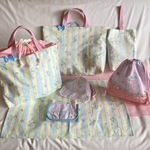 【ｙ様オーダー品】入園入学セット31ビスケット赤クッキー★手提げ上履き給食お着替え