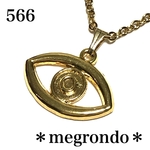 566.目、眼のネックレス、eye、奇妙、不思議、個性的アクセサリー、ゴールド