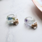 <ブルー＆パープル>jelly stone イヤーカフセット
