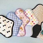 可愛い布ナプキン1dayset『black&blue』アルカリウォッシュつき