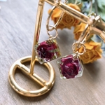 MiniRose 歪なバラキューブ シンプルなフープピアス/イヤリング