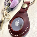 カワエアタグホルダー　ワインレッド　姫路レザー　air tag