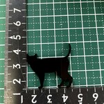 アクリルパーツ　猫シルエット　立ち止まり猫