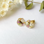 小ぶり淡水パールとpurpleのドライフラワーピアス♡＊レジン/ラッピング対応◎