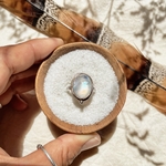 13号【サイズ調整不可】《silver925×14kgf》water drop…✴︎rainbow moon ring❤︎