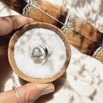 8〜10号【サイズ調整可】《silver925×14kgf》turquoise×crescent moon ring❤︎