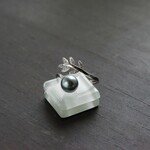 あこやパール（ブルー）　CZリーフリング　SILVER925　