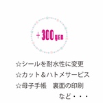 追加オーダー＋300円☆（シールを耐水性に変更,各種変更,母子手帳カバー裏面etc)