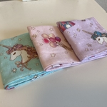 【受注製作＊送料無料】ハンドメイド ガーゼハンカチ 16×16 ユニコーン 3枚セット