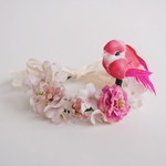 ちょこんと花冠〜小鳥さんといっしょ〜（うさぎさん・他ペット用）・Flower Crown