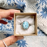 12号【サイズ調整不可】《silver925》larimar✴︎oval ring❤︎