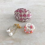 パックンポーチミニ＊リバティ スリーピングローズ＊アクセサリーケース アクセサリーポーチ リングケース  貝の口