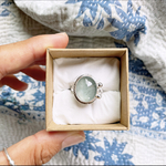 12号【サイズ調整不可】《silver925》moss aquamarine✴︎oval ring❤︎