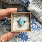 14〜16号【サイズ調整可】《silver925》sonora gold turquoise✴︎egg shape ring❤︎