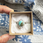 11号【サイズ調整不可】《silver925》blue diamond  turquoise✴︎full moon ring❤︎