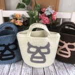 プロレス　覆面レスラー　マルシェバッグ　タッセル　ナチュラル