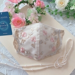 オーガンジー♡フラワーチュールマスク ☆抗菌クレンゼ☆3D 呼吸楽 洗濯楽 お手入れ楽 エレガントマスク