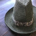 ⚠️【yo-43様オーダー作品】カーキグリーン×グリーン 迷彩 引き揃え糸のカッコイイ中折れ帽子 サファリハット
