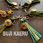 『ブジカエル/BUJIKAERU』キーリング付き タッセル チャーム・ラッキー カエル・6カラー展開・幸運・お守り