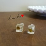 ♥大人女子の星とパールのキューブピアス