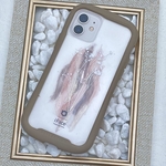 全機種対応　iPhoneケース　スマホケース　ニュアンスケース風インナーシート（ピーチピンク×グレージュ）
