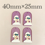 importアクリルプレートチャーム　パープル　4個入り