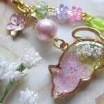 ◇2576再販 🌸小春日和　桜猫のうたた寝ストラップ🐈🌸 