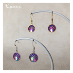 揺れる神龍の鱗ピアス(パープル)