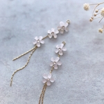 2個【S-34】デザインパーツ　  花　フラワー チェーン　タッセル