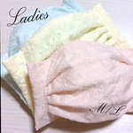 【夏用♡限定セット/送料無料】選べるゴムタイプ♪ランダムフラワー刺繍☆4段プリーツレースマスク３枚セット(Ｍ/Ｌ)レディース